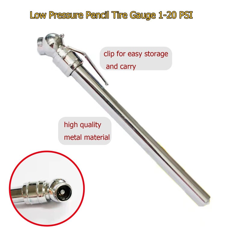 P1Tools Pencil Tire Low Pressure Gauge Air Tire Pressure Gauge 1-20 PSI for Golf Carts, ATV'S Small Vehicles Dirt Bike - Image 4